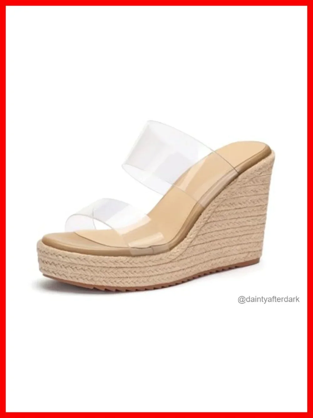 Faux Suede Espadrille Wedge Sandals Slip On Open Toe Platform Heels Summer Beach